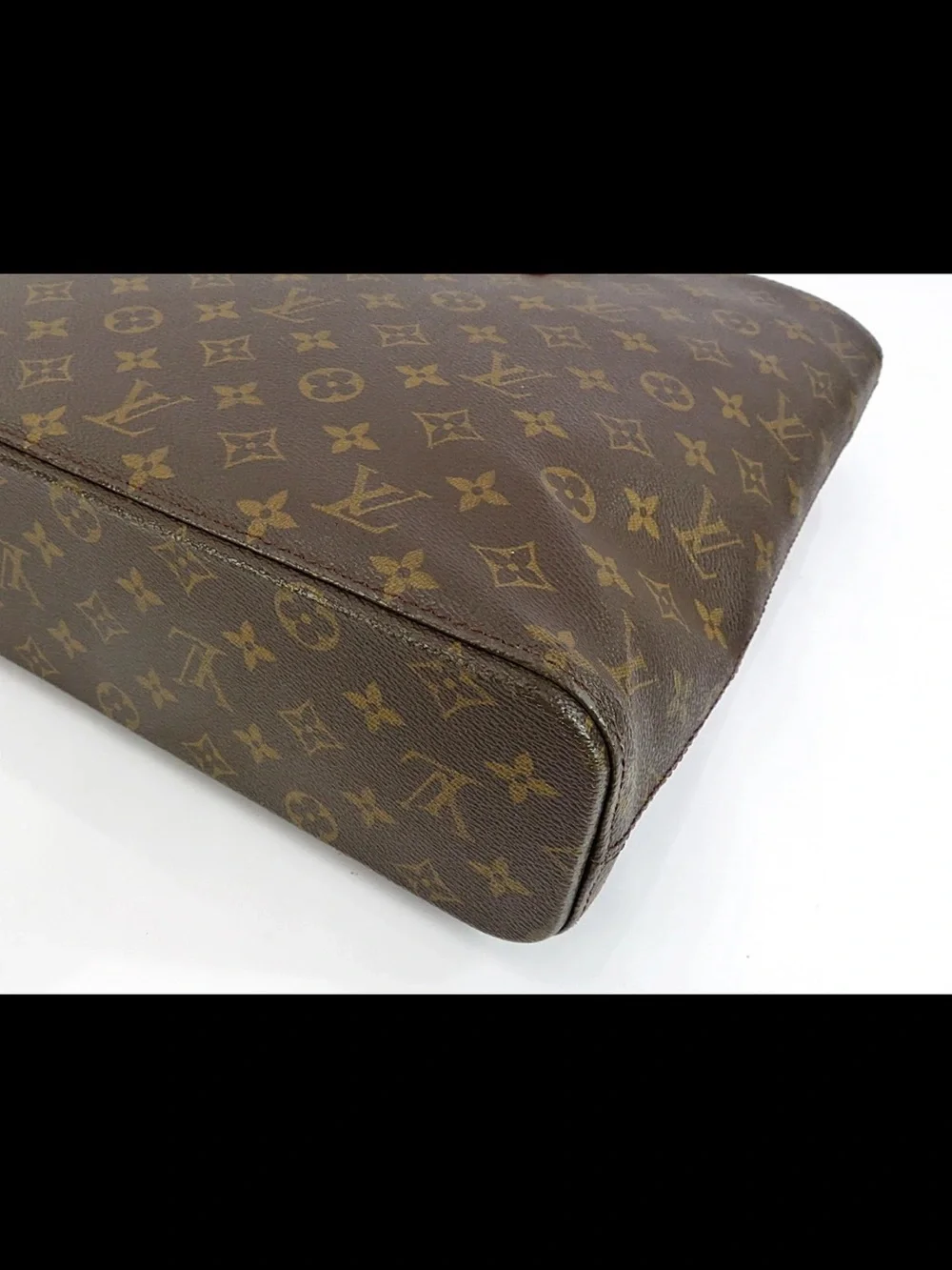 Louis Vuitton Brown Monogram Canvas Tote with Yellow Leather Straps